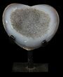 Polished, Agate Heart Filled with Druzy Quartz - Uruguay #62816-1